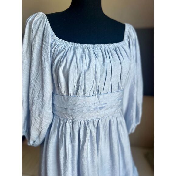 Hello Molly Light Blue Tie Back Dress Size Medium - Picture 4 of 9